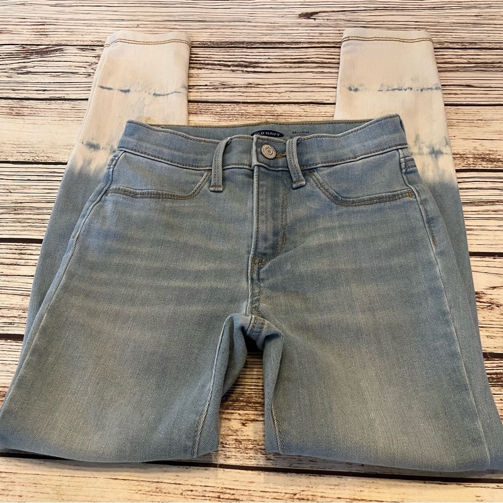 Trendy Old Navy Ballerina Jeggings Jeans Girl’s 10 Tie Dye Bottoms Tapered Leg